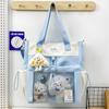 Bolsa de Lona Feminina Ombro Transversal Simples Grande Capacidade Bolsa de Mão Carregando Bolsa para Livros Versátil Bolsa para Dor para Alunos do Ensino Fundamental