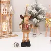 Papai Noel Transfronteiriço com Pernas Extensíveis, Boneco de Neve, Rena de Pelúcia, Presente, Decoração de Árvore de Natal