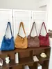 Bolso de lana a cuadros estilo otoño e invierno para mujer, bolso de hombro y bandolera patchwork de gamuza vintage, bolso tote casual versátil