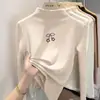 Camiseta de manga larga con cuello medio para niñas, capa base con forro polar, nuevo estilo otoño/invierno 2026, camiseta interior gruesa para niños
