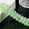 Jiiruiya Manzana Cristal Verde Ojo de Gato Cuentas Sueltas Redondas de Colores Ojo de Gato Joyería DIY con Cuentas Productos Semi-Terminados Venta al por Mayor
