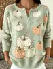 2026 Nuevo Suéter Falso Transfronterizo de Halloween con Estampado de Calabaza Top para Mujer con Botones Casual Amazon Otoño/Invierno