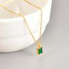 L164 Collar Cuadrado de Acero Inoxidable Chapado en Oro para Diseñador 2021 Cadena para Clavícula Estilo Minimalista Ins para Mujer Esmeralda