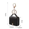 Couro PU Moda Mini Bolsa Pingente Estojo para Fones de Ouvido Porta-Chaves de Carro Desenho Animado Pequena Bolsa Quadrada Pingente de Chaveiro
