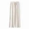 Pantalones Casuales de Pierna Ancha Rectos Gruesos de Cintura Alta para Otoño e Invierno Tejido Holgado Lana Cachemir Estilo Popular