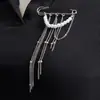 Broche de Borla de Joyería Transfronteriza Europea y Americana Cadena de Perlas Broche Decorativo Lujo Ligero Accesorios de Ropa de Nicho para Mujer