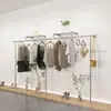 Estante de Exhibición para Tienda de Ropa Acero Inoxidable Cepillado de Pared de Pie Perchero Estante de Exhibición para Tienda de Ropa para Niños y Niñas