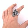 Nuevo anillo de calavera con corona europea y americana personalizada para hombre de acero de titanio vintage anillo punk joyería de comercio exterior al por mayor