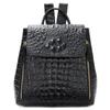 Mochila Nova 2025 Padrão Crocodilo de Luxo Leve Bolsa Feminina de Couro Genuíno de Alta Qualidade Mochila Casual de Ombro Feminina Grande Capacidade
