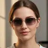 Gafas de Sol Cuadradas de Metal Elegantes de Gama Alta Europeas y Americanas con Estampado de Leopardo Personalidad Retro Moda para Ciclismo Protección Solar Gafas de Sol Transfronterizas
