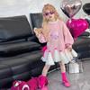 Vestido de menina grande para menino outono novo estilo infantil primavera e outono estilo malha manga comprida moletom saia princesa