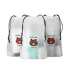 Bolsa de Embalaje con Bolsillo de Toalla para Oso Lindo Ropa Interior Calcetines Bolsa Colgante para Dormitorio Estudiantil Zapatos Ropa Bolsa de Embalaje