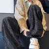 Pantalones de pana tie-dye para hombre, estilo otoño e invierno, rectos, holgados, de pierna ancha, largos, engrosados y forrados de polar, corte recto para hombre