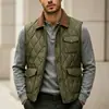 2026 Invierno Amazon Xiyin 3D Transfronterizo Moda Masculina Nuevo de Moda Patrón de Diamantes Forro Polar Cuello Revuelto Chaleco de Algodón Talla Europea