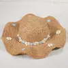 Sombrero de Paja Estilo Francés Ondulado para el Sol para Mujeres al Aire Libre en Verano, de Alta Gama, Ala Ancha, Lazo de Encaje, Protección Solar