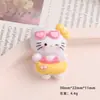 Acessórios de resina DIY de desenho animado joias anel de natação gatinho gel de creme presilha de cabelo capa de celular fivela de sapato chaveiro pingente