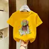 Camiseta da Moda de Verão para Meninas Pequenas, Manga Curta Fashionável Estilo Novo Desenho Animado Fofo, Camiseta Estampada 100% Algodão T2026