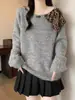 Suéter de Malha Básico para Mulheres no Outono e Inverno Tamanho Plus Modelador e Bonito Top com Cadarço e Laço
