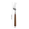Mango de Nogal Torneado Cuchillo, Tenedor, Cuchara Vajilla de Acero Inoxidable 304 con Mango de Madera Maciza Cuchillo y Tenedor para Bistec Estilo Occidental Mate Retro