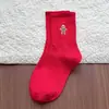 Calcetines Rojos para Mujer, Calcetines de Media Pantorrilla para Otoño e Invierno Navidad, Absorbentes de Sudor, Antiolor, Bordado de Dibujos Animados, Estilo a Juego para Parejas, Calcetines Cálidos de Algodón al por Mayor