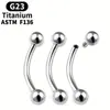 Aleación de Titanio ASTM-F136 Punta Cónica Doble Extremo Bola Redonda Barra Curva Barra C Stud para Oreja Stud para Lengua Stud para Ceja Rosca Interna Barra Curva