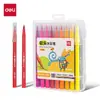 Canetas coloridas Deli 70686 com pontas macias, conjunto de canetas aquarela de 36 cores e 24 cores para crianças e estudantes, adequado para pintura em aquarela