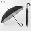 Guarda-chuva Preto de Borracha Espessada Impermeável e à Prova de Sol com Revestimento Prateado, à Prova de Chuva, com Gancho e Logotipo Personalizável para Presentes