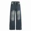 Estilo Criativo 2026 Jeans Casuais de Moda Vintage Cor Sólida Perna Reta Elegante para Mulheres, Fornecimento Direto 10