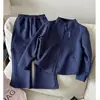 Conjunto de Zíper Estilo Coreano para Meninas - Primavera e Outono 2026: Conjunto Elegante de Jaqueta com Gola Alta + Calça Flare