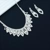 Conjunto de Dos Piezas Nuevo Transfronterizo Europeo y Americano de Lujo con Diamantes Completos Collar con Borlas de Pedrería Pendientes Elegantes con Diamantes Completos Traje de Joyería