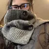 Mismo estilo que Xiaohongshu estilo ins bufanda conveniente para mujer estilo coreano bufanda tejida invierno cálido grueso chal versátil Moda