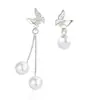 Pendientes de perlas francesas de plata de ley S925 diseño nicho pendientes de alta gama pendientes de perlas de lujo ligero para mujer venta al por mayor
