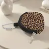 Porta-moedas Estampa de Leopardo Couro Artificial Impermeável Couro Sintético Fechamento com Zíper Bolsa de Armazenamento Multifuncional Mini Bolsa para Fones de Ouvido