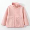 Chaqueta Polar para Niños Otoño e Invierno Color Sólido Cuello Alto Cremallera Camisa Uniforme Escolar para Niños Tops Cálidos Niños y Niñas Nuevo Estilo
