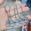 Acessórios Antigos de Prata de Shanxi Pingente de Cabacinha e Pêssego Enfeites Vintage Desgastado DIY Materiais para Miçangas Feitos à Mão