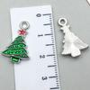 Mezcla de 20 gotas navideñas de aceite blanco K, aleación, accesorios de joyería DIY, Papá Noel, muñeco de nieve, campana, alce, pulsera colgante