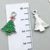 Set Mixto de 20 Esmalte Navideño Aleación K Blanca Accesorios para Joyería DIY: Amuletos para Pulsera de Papá Noel, Muñeco de Nieve, Campana, Reno