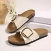 Sandalias de plataforma de suela gruesa de comercio exterior para mujer, nuevo estilo de verano 2026, moda europea y americana, sandalias de dedo abierto con hebilla para mujer