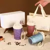 Nuevo Modelo Taza Térmica de Titanio Puro, Taza de Café Portátil de Gran Capacidad con Correa para Llevar, Doble Pajilla para Beber, Regalo de Negocios Fabricante de Tazas de Titanio