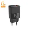 Cara sonriente con cargador multi-puerto AC ligero adaptador de corriente 5v2a carga rápida pd20w+qc3.0 cargador de teléfono móvil