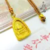 Loja de Ouro Mesmo Estilo Triângulo de Ouro Antigo Deus da Riqueza Amarelo Pingente Novo Estilo Chinês Estilo Nacional Deus da Riqueza Amarelo Vajra Maço Colar