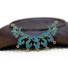 60544-1 Pingente de Colar Multi-Furo Lua Crescente de Cobre Esmalte Cloisonné Estilo Antigo Material Cobre Gota de Óleo 30*51mm
