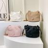 Bolsa Pequena de Alto Padrão com Alça de Ombro para Mulheres Nova Moda Primavera 2024 Bolsa de Ombro Transversal Comércio Exterior Bolsa Transversal de Cabelo