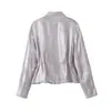 Camisa Elegante de Moda para Mujer 2026 Estilo Europeo y Americano Transfronterizo Manga Larga Efecto Brillante Cintura Delgada 4387806
