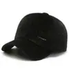 Nuevo modelo de otoño e invierno para hombres de mediana edad y mayores, gorra de béisbol de piel sintética de visón, a prueba de frío para exteriores, protege los oídos, cálida, gorra de algodón con forro de polar