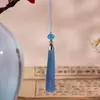 8 cm de cristal talão borla borla cultural e criativo marcador borla U disco pingente acessórios ventilador pingente vertical liso pequeno borla
