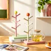Portavasos con forma de árbol de color dopamina INS, soporte ventilado y de drenaje para múltiples tazas, adorno de escritorio elegante y práctico