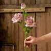 Rosa Artificial de 3 Cabezas con Borde Quemado Flor Falsa Arreglo de Flores de Seda Rosa con Borde Quemado Vintage Adorno de Decoración para Sala de Estar