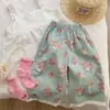 Ropa de casa para niños estilo europeo y americano, Pijama fino de seda helada de verano para niños nuevos, Conjunto de manga corta para niñas con aire acondicionado, Bebé