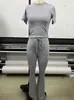 2025 Amazon Traje Casual Nuevo Transfronterizo Europeo y Americano Tops de Manga Corta y Pantalones Ropa para el Hogar Ropa Deportiva Ropa de Yoga